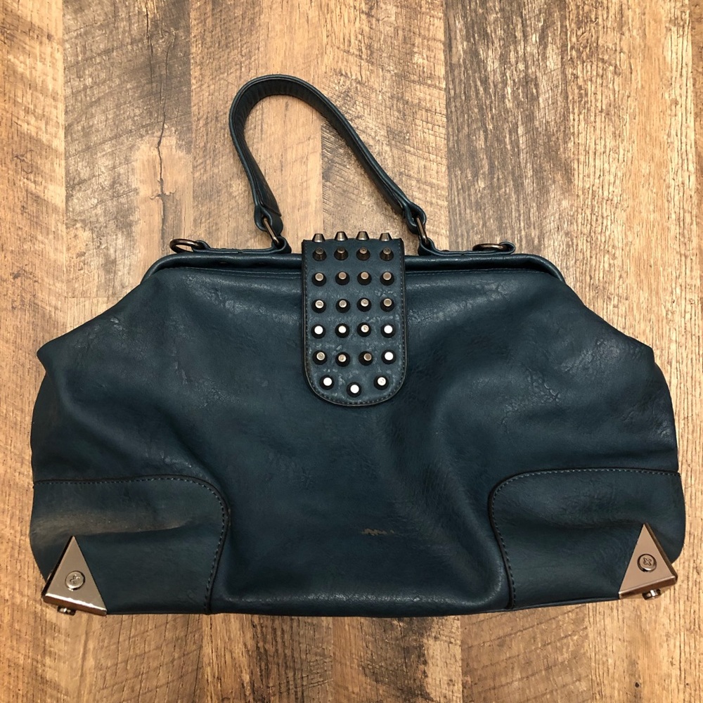 Studded doctor bag style purse